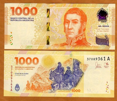 !!! ARGENTINA - 1000 PESOS (2023) , COMM - P 367 - UNC / SUFIX A foto