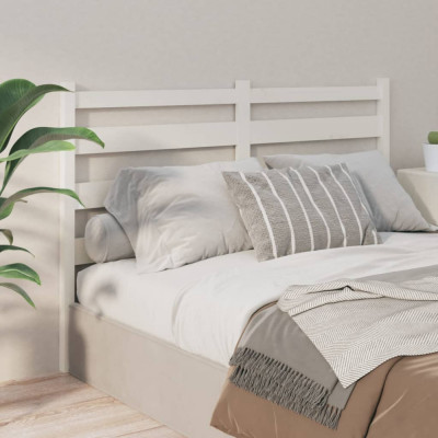 Tăblie de pat, alb, 206x4x100 cm, lemn masiv de pin foto