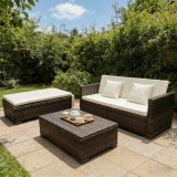 vidaXL Set mobilier de grădină cu perne, 2 piese, maro, poliratan 42833