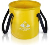 Cos pliabil pentru camping Outdoor Panda, plastic, galben/negru/alb, 28 x 27 cm, 15 L