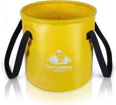 Cos pliabil pentru camping Outdoor Panda, plastic, galben/negru/alb, 28 x 27 cm, 15 L