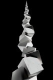 Tablou Canvas cu forme geometrice abstracte spre cerul misterios, 26 x 39 cm, CMCLASS