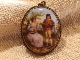 LIMOGES MEDALION FRAGONARD pictat manual pe PORTELAN splendid UNIC manopera EXCEPTIONALA FRANTA 1900