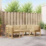 vidaXL Set de canapele de exterior cu pernă 6 pcs Alb și Bej 3388107
