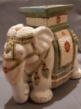 Deosebit elefant asiatic, scaun, suport flori, statuie, ceramica vintage