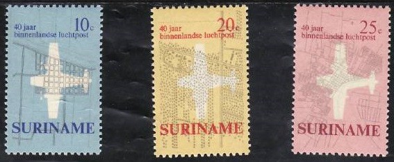 C1626 - Surinam 1970 -Aviatie 3v. neuzat,perfecta stare