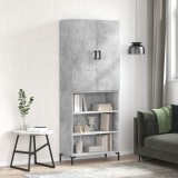 vidaXL Dulap &icirc;nalt, gri beton, 69,5x34x180, lemn compozit