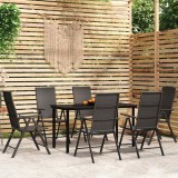 vidaXL Set de mobilier pentru grădină, 7 piese, negru