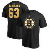 Boston Bruins tricou de bărbați black #63 Brad Marchand Stack Logo Name &amp;amp; Number - M