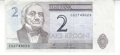 M1 - Bancnota foarte veche - Estonia - 2 coroane - 2006 foto