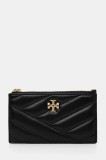 Tory Burch portofel de piele Kira femei, culoarea negru, 156556.001