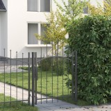 vidaXL Poartă de grădină cu blocare Gri 100 x 125 cm 125 x 100 cm Oțel
