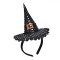 Coroniță Deghizare Halloween, Model Cu Pălărie Vrăjitoare, Detalii Argintii, Glitter Portocaliu, Negru