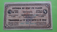 Loto Bilet de loterie 1941 -- 4 foto