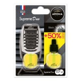 Odorizant auto Aroma Car Aroma Supreme DUO Black, pentru grila de ventilatie orizontala si verticala, parfum de pana la 60 zile, pe baza de uleiuri
