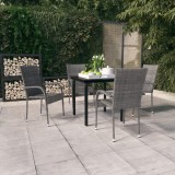 vidaXL Set mobilier de grădină, 5 piese, gri și negru