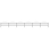 vidaXL Gard de grădină cu v&acirc;rf tip suliță din oțel 1070x100 cm, negru 277717