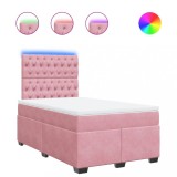 Cumpara ieftin Pat box spring cu saltea, negru, 120x190 cm, catifea