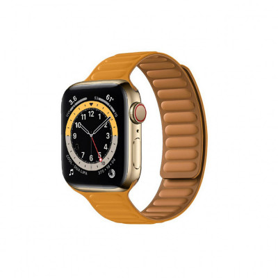 Curea dama pentru Apple Watch 1 / 2 / 3 / 4 / 5 / 6 / 7 / SE / SE 2 / 8 (38 / 40 / 41mm) Techsuit Watchband (W035) Orange foto