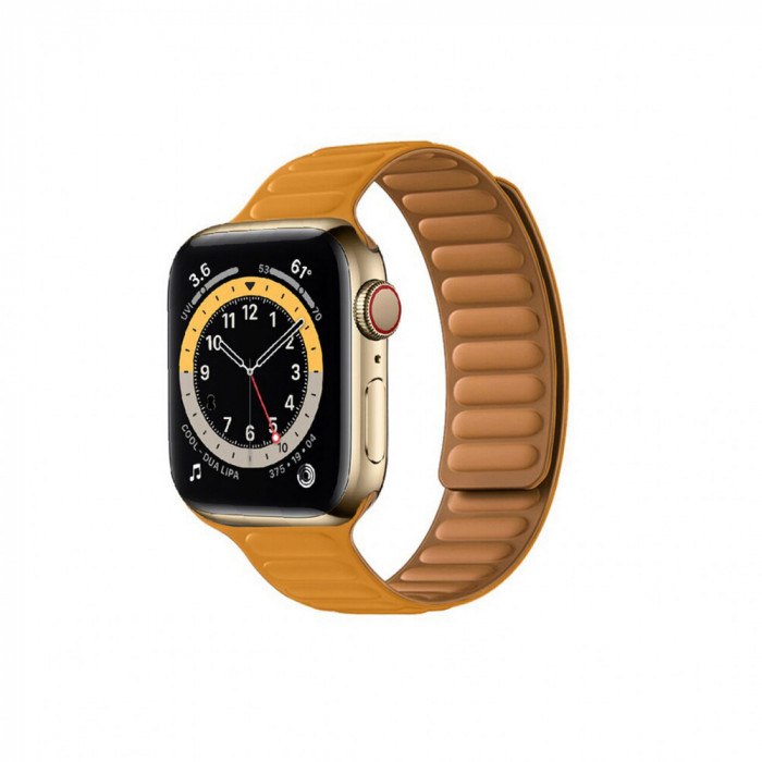 Curea dama pentru Apple Watch 1 / 2 / 3 / 4 / 5 / 6 / 7 / SE / SE 2 / 8 (38 / 40 / 41mm) Techsuit Watchband (W035) Orange