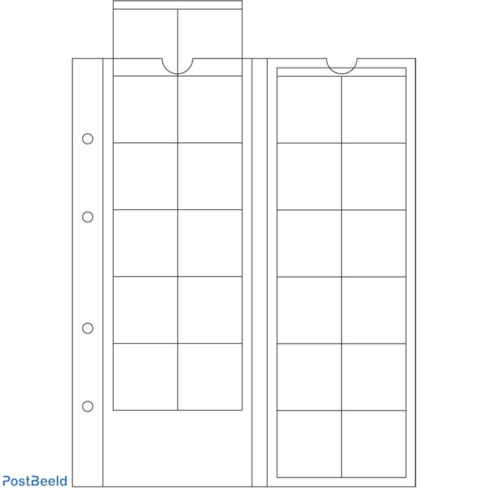 File PVC de rezerva OPTIMA pentru 24 monede x dimensiune 34 mm - 5 buc.