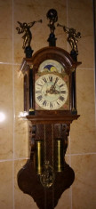 Pendula antica,ceas de perete cu 2 greuta?i foto