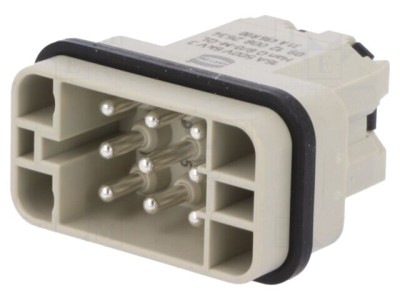 Conector HARTING HDC Han Q tată 9 pini 16A 500V inserturi contact foto