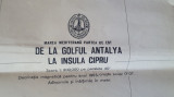 Harta maritima din 1965 de la holful Antalya la insula Cipru, Marea Mediterana