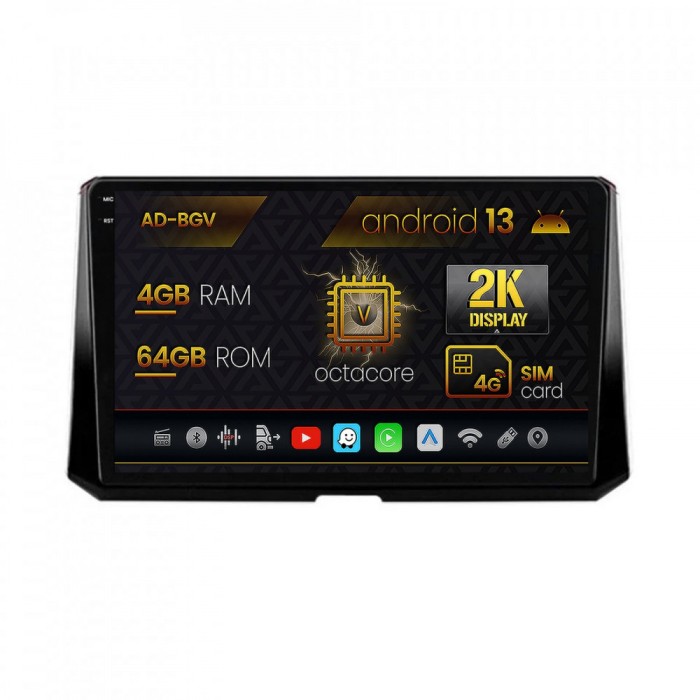 Navigatie Toyota Corolla (2019-2023), Android 13, V-Octacore 4GB RAM + 64GB ROM, 10.36 Inch - AD-BGV10004+AD-BGRKIT059