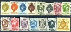 Liechtenstein 1920 Usuals, Mi.25-39, MH S.304