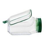 Container Caserola pentru Salata,, Flippy, Borcan pentru Salata, din PP, Gradat in ml, 1L, 19 x 10 x 10 cm, Capac Verde, Transparenta