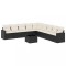 Set canapele de gradina cu perne, 10 piese, negru, poliratan