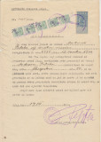 Document fiscal Cluj 1923 cu 5 timbre maghiare f. rare cu supratipar local 2 Lei, Istorie, Stampilat