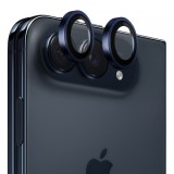 Folie de protectie Camera Spate Blueo Metal Frame pentru Apple iPhone Duo, Sticla Securizata, Albastra