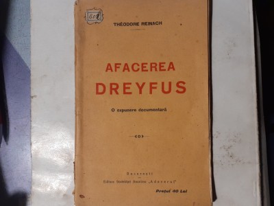 AFACEREA DREYFUS,THEODORE REINACH,1929. foto