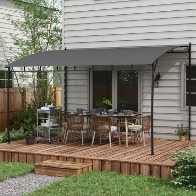 Outsunny Pergola 3 x 4m, Foisor pentru exterior, Adapost de gradina impotriva soarelui cu cadru metalic pentru gratar, terasa, veranda, Gri foto