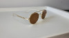 Ochelari de soare Vintage Ovali - Rama aurie Lentile maro, Rotunzi, Unisex, Protectie UV 100%