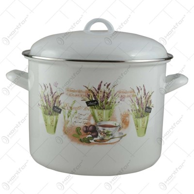 Oala emailata cu capac 10.4 L &amp;ndash; Design Lavanda foto