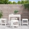 Gossi set de dining pentru gradina, 5 piese, alb, lemn masiv de pin