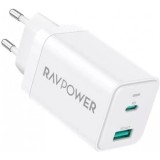 Incarcator Retea RavPower RP-PC171, 45W, 3A, 1 x USB-A - 1 x USB-C, Alb