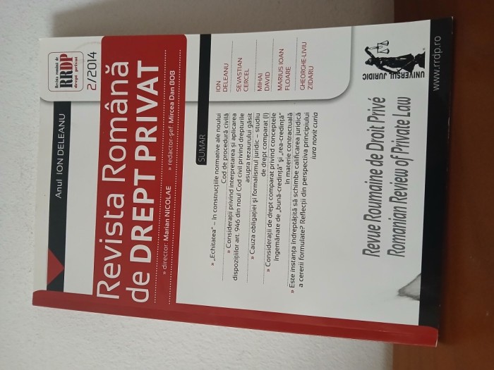 Revista Romana De Drept Privat Nr.2 2014-Marian Nicolae