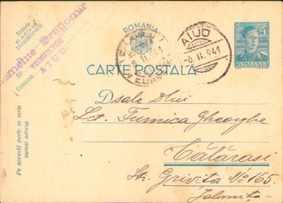 HST CP388 Carte poștală ștampila Clement Dragomir viticultor Aiud olograf 1941 foto