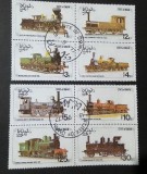 Serie completă timbre Oman &ndash; Locomotive istorice cu abur, 8 timbre -A40