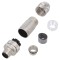 Conector M12 tată 4 pini ecranat