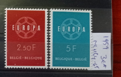 TS21 - Timbre serie Belgia 1959 Mi1164-65