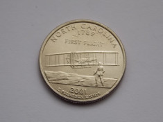 QUARTER DOLLAR 2001-NORTH CAROLINA-XF foto