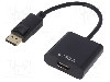 Cablu {{Tip cablu de conectare}}, DisplayPort mufa, HDMI soclu, 0.15m, {{Culoare izola&#355;ie}}, AKYGA - AK-AD-11