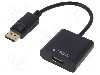 Cablu {{Tip cablu de conectare}}, DisplayPort mufa, HDMI soclu, 0.15m, {{Culoare izola&amp;amp;#355;ie}}, AKYGA - AK-AD-11 foto