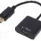 Cablu {{Tip cablu de conectare}}, DisplayPort mufa, HDMI soclu, 0.15m, {{Culoare izola&amp;#355;ie}}, AKYGA - AK-AD-11