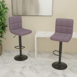 VidaXL Scaune de bar, 2 buc., gri taupe, material textil